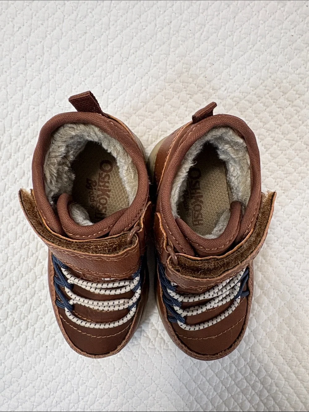OshKosh B'gosh Brown Kids Faux-Leather Boots with Cozy Lining